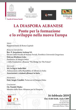 LA DIASPORA ALBANESE: Ponte per la Formazione e lo Sviluppo nella nuova Europa